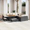 13-piece Garden Sofa Set with Black Poly Rattan Cushions Acacia 3363095