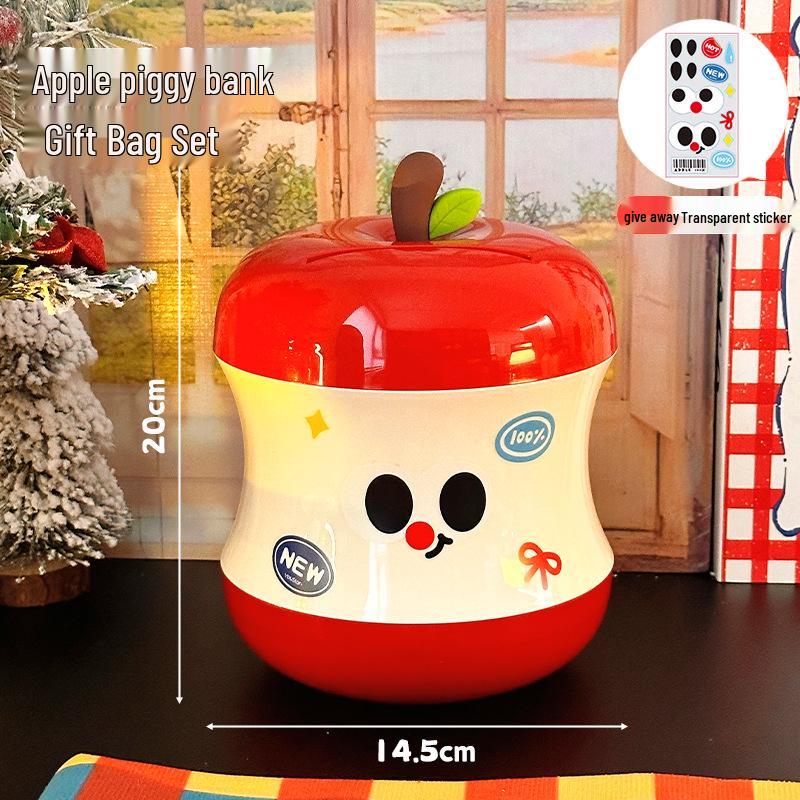 

High-Value Cartoon Apple Core Money Box for Kids – Cute Savings Jar & Birthday Gift