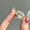 Children's Rainbow Letter Ring: Women's Stylish Adjustable Open Finger Ring, Trendy and Unique Design.