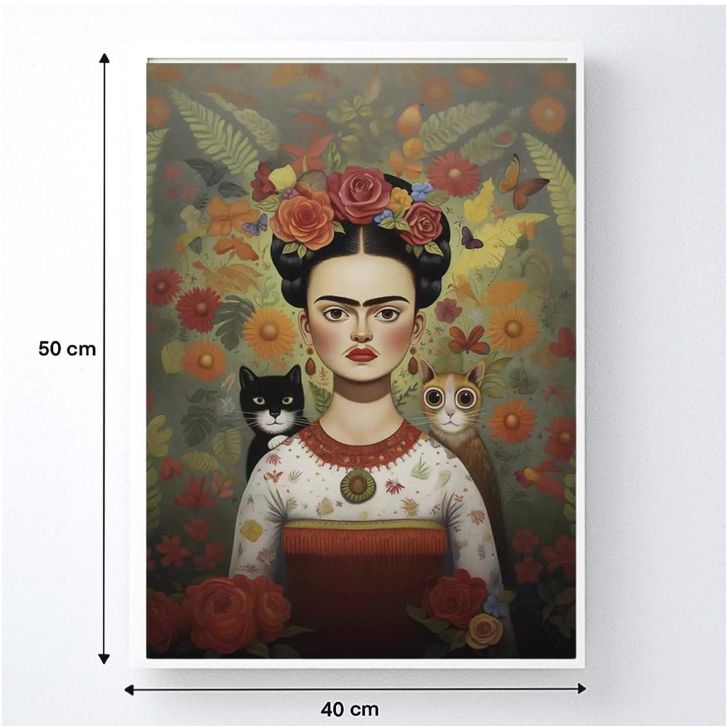 Malowanie Po Numerach Z Ramą Obrazy Do Malowania - Frida Koty 40X50 Cm