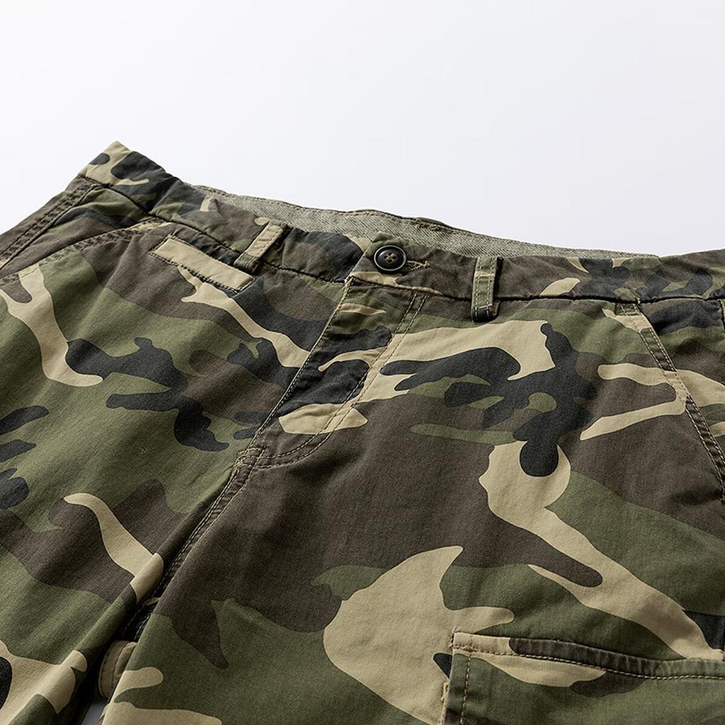 Dme [Camouflage Print] Summer Outdoor Sports Multi-Pocket Cargo Shorts, Loose Straight-Leg Comfortable Men's Casual Pants