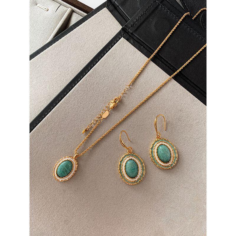 Fashion Vintage Court Style Necklace Women's Natural Gemstone