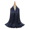 New Satin Silky Simulation Silk Long Scarf Shawl Pleated Solid Color Women's Long Scarf Headscarf