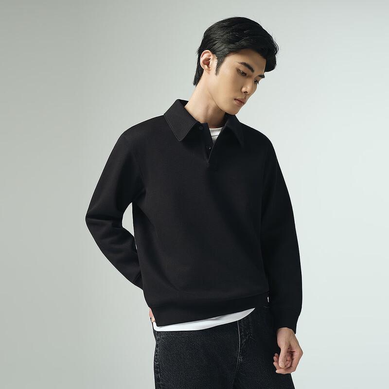 Lilang Men's Cotton Blend Long-Sleeve Polo Shirt