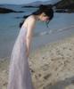 Rose Franz Sheer Grace Slim Long Dress [Pink]