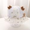 Baby Girl Summer Sun Hat With Lace Bow Adjustable Mesh Breathable Princess Visor Cap For Toddler Outdoor Protection
