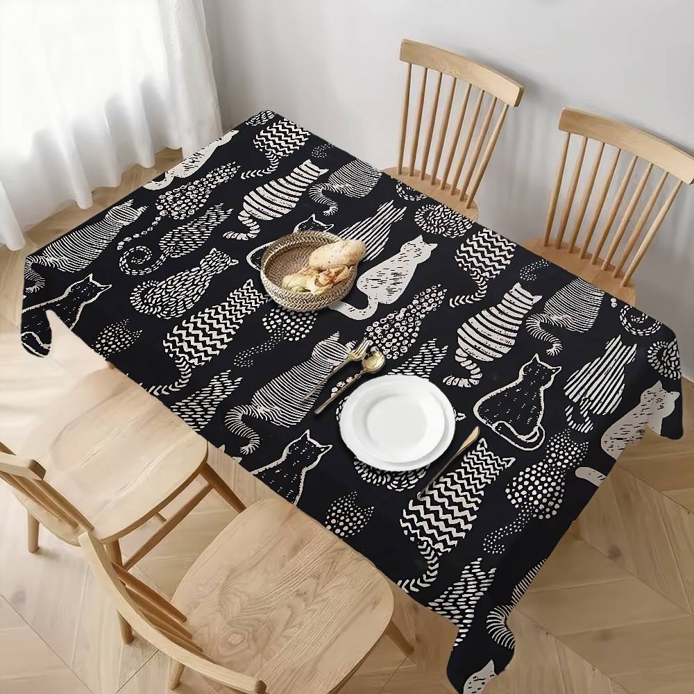 Texture Cat Table Cloth Rectangular Stain Tablecloth Oilcloth Mantel Mesa Impermeable Tablecloth Decoration