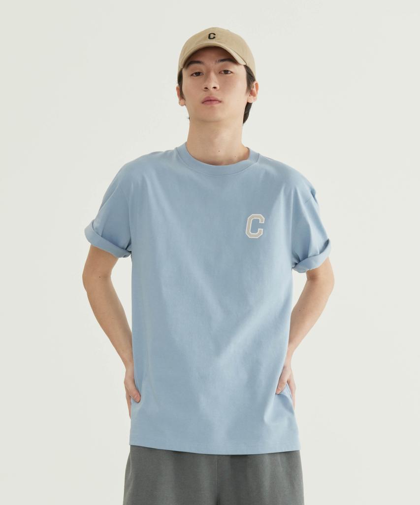 COVERNAT Cool Cotton Shine C Logo T-Shirt Sky Blue