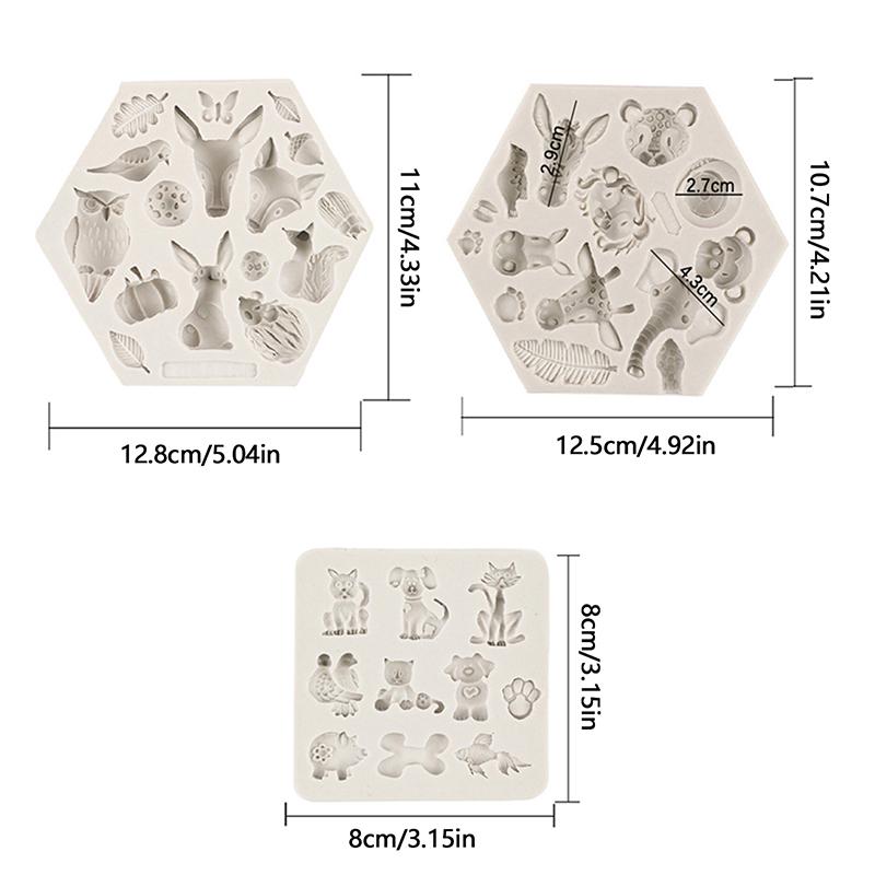 Dschungel Wildtier Silikonform DIY Dschungel Wildtier Cupcake Dekoration Ausstechformen für Geburtstagsparty Babyparty