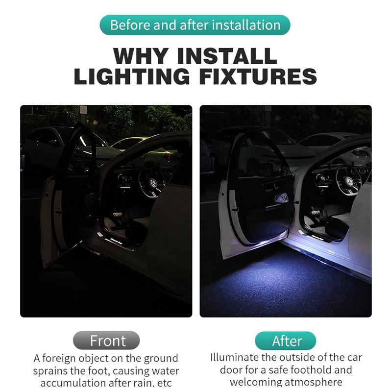 6 LED Car Door Lights Welcome Light Magnetic USB Charging Open Door Safe Emergency Warning Signal Lamp For Car Interior Atmosphere
