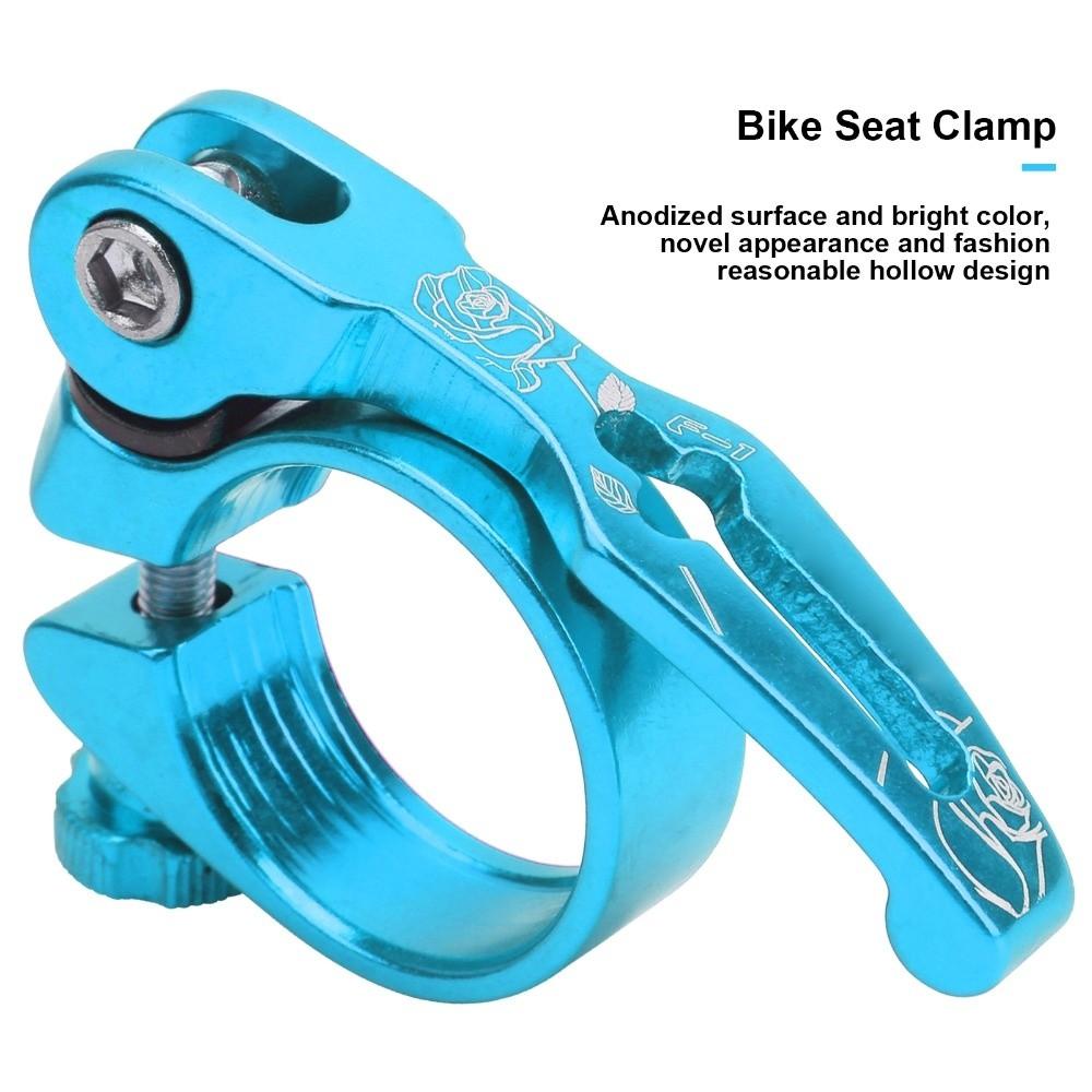 Aluminum Alloy Bike Seat Clamp 31.8mm Stable Bicycle Seatpost Clamp Lightweight Easy to Adjust Quick Release Bike Seat Clamp