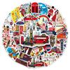 50 UK-Themed Outdoor Cartoon Scenery Stickers for Travel Mugs, Laptops, Phones, and Suitcases