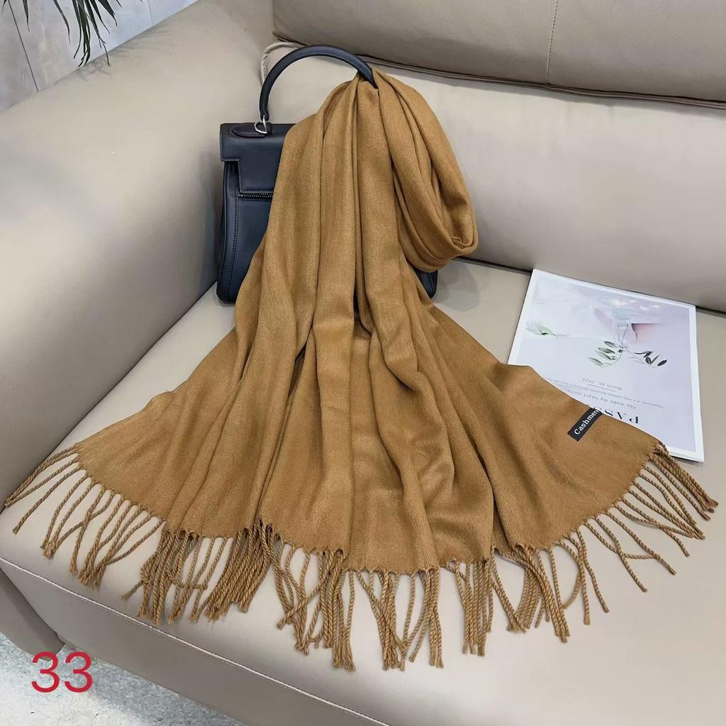 Damen Schal aus einfarbigem Imitationskaschmir, Damen einfarbiger warmer Schal, Stola, Winter Jahresversammlung Geschenk Schal