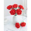 1/3pcs Artificial Handmade Crochet Rose Finish Product Outdoor Garden Arch Wedding Bridal Bouquet Home Bonsai Party Diy Gift Box