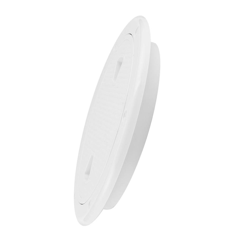 Boat-Ready 6in Deck Plate ABS Non-slip Surface Boat Inspection Hatch Cover White Round Boat Deck Kayak