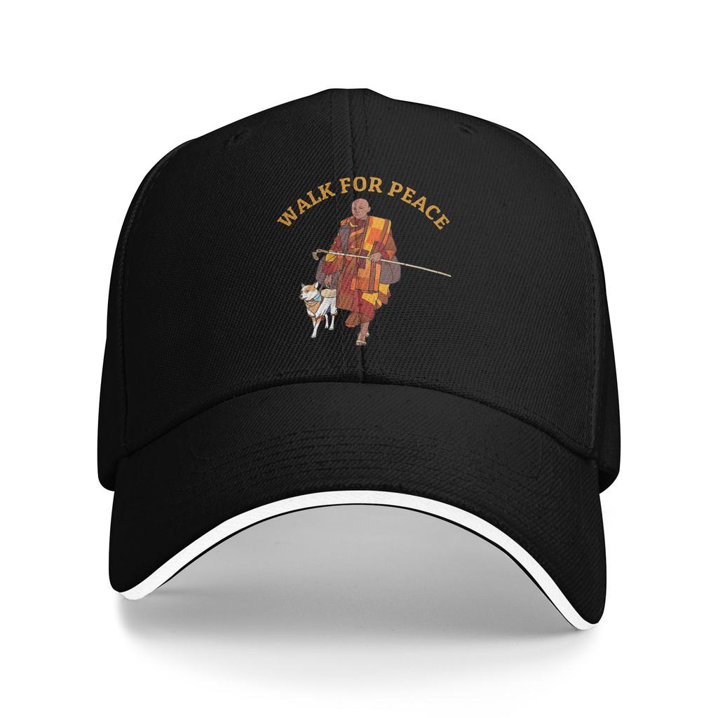 Walk for Peace Monks with Aloka Dog Golf Cap Accessories Vintage Sun Cap For Unisex Golf Headewear Adjustable