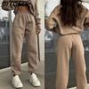 BITCED Women's Versatile Casual Fashion Thickened Long-Sleeved Hoodie and Trousers Two-Piece Set