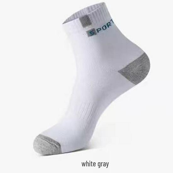 Men's Summer Mid-Calf Cotton Socks - Odor-Resistant, Sweat-Absorbent, Breathable, Thin, and Spring/Summer Sports Letter Design.