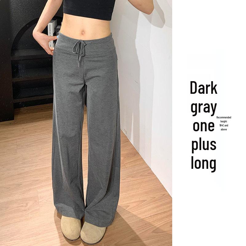 

Dark Blue Women s High Waist Straight-Leg Sweatpants - Slimming, Loose Drape, Casual Wear for Spring & Autumn 2026 M [96-110 lbs]