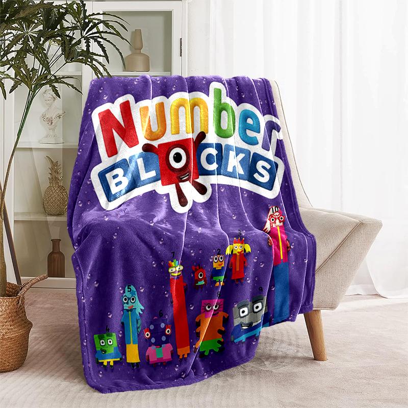 1pc Blanket Numberblocks2 Print Design, Lightweight Blanket for Sofa, Bed- Soft &Warm, Gift for All Seasons like Christmas, Halloween