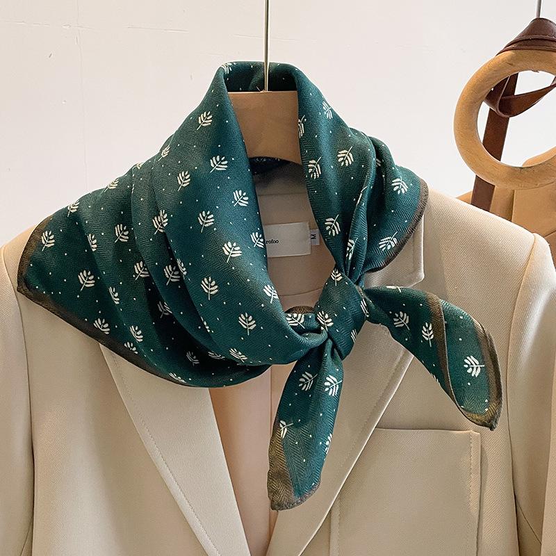 Orange Cashew Flower Cotton and Linen Hair Scarf  Small Square Scarf  Women's Thin Scarf  Linen Headscarf  Versatile Shirt