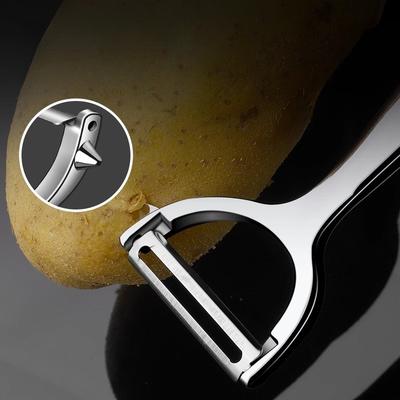 1pc Stainless Steel Multi-functional Peeler, for Peeling Potatoes, Apples, Melons, and Other Fruits In the Home and Kitchen