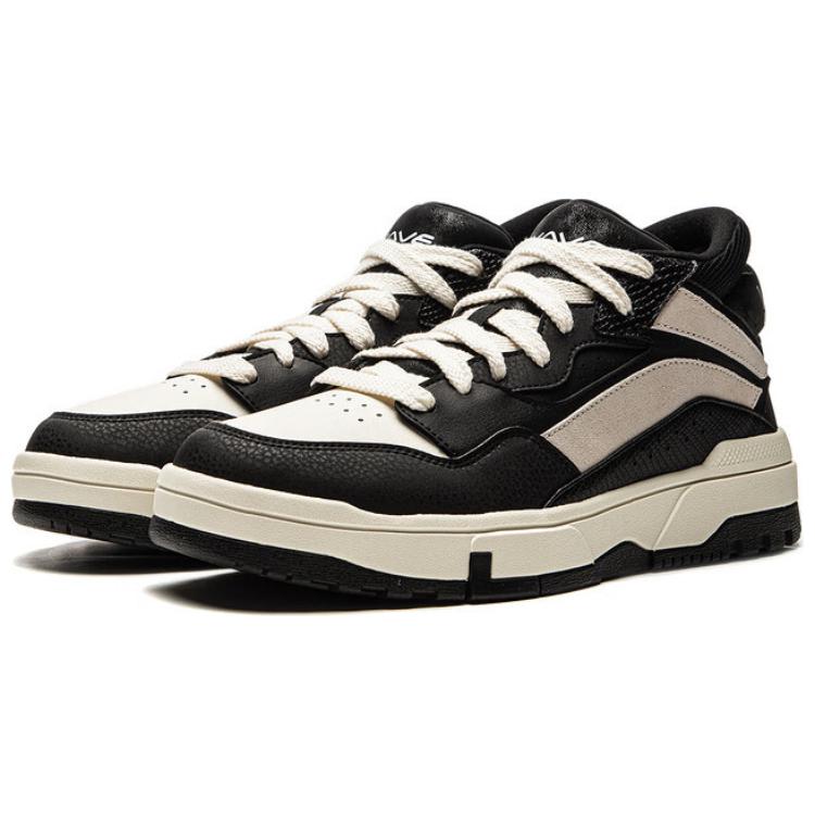 Li Ning Weiwu Mid Comfortable Fit Non-Slip Wear-Resistant Mid-Top Skate Shoes Men Skate Shoes Black AGCU155-3