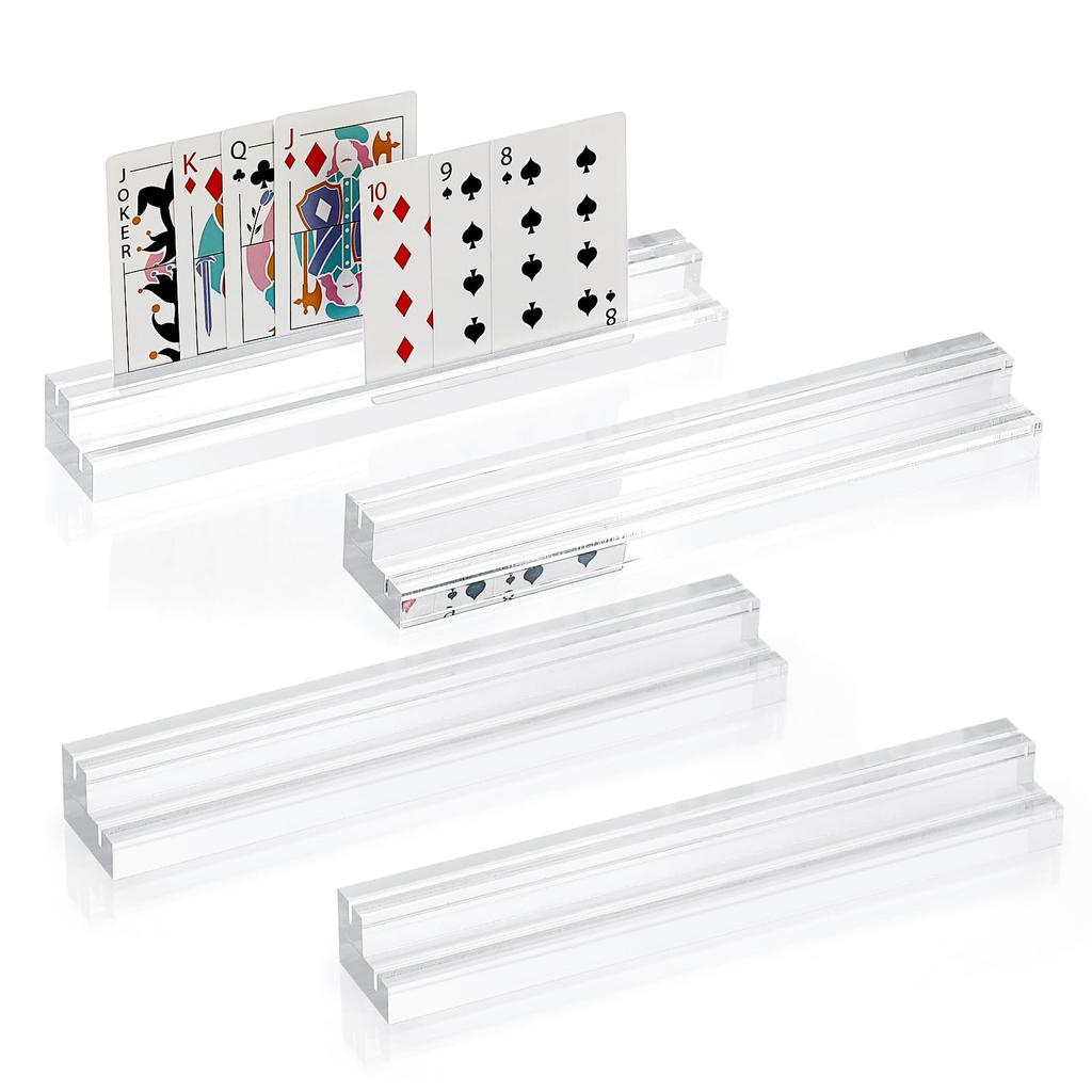 Sumnacon Staircase Curse Stand Trading Card Stand Card Game Stand Card Holder Board Game Clear Playing Card Stand Acrylic Card Holder Double Card Slot
