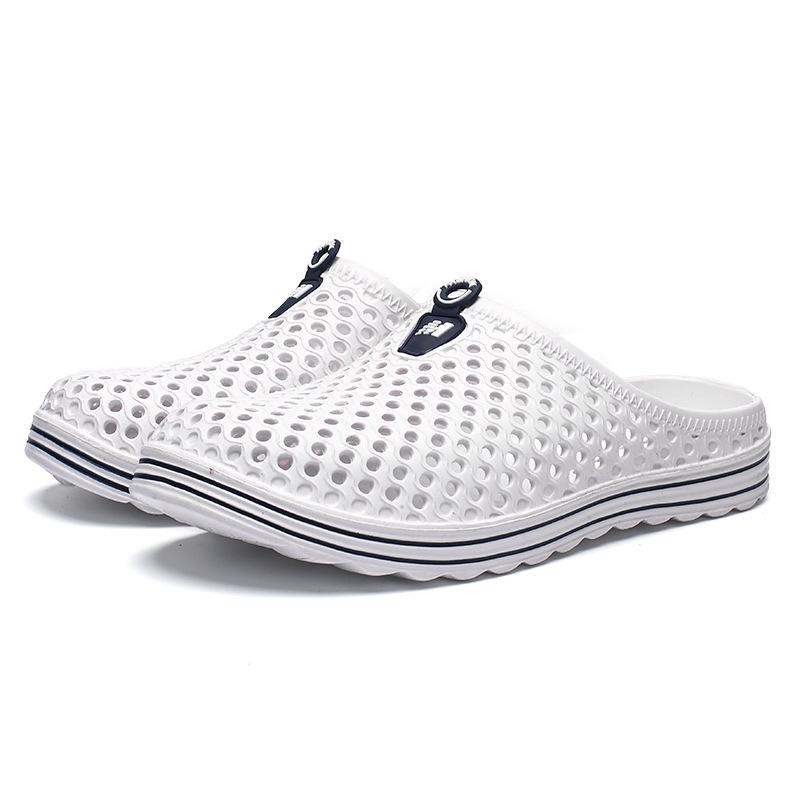 Beach Shoes Non-Slip Platform Sandals Couple Casual Cool Slippers Men'S Hole Shoes Bag Head Half Drag Men