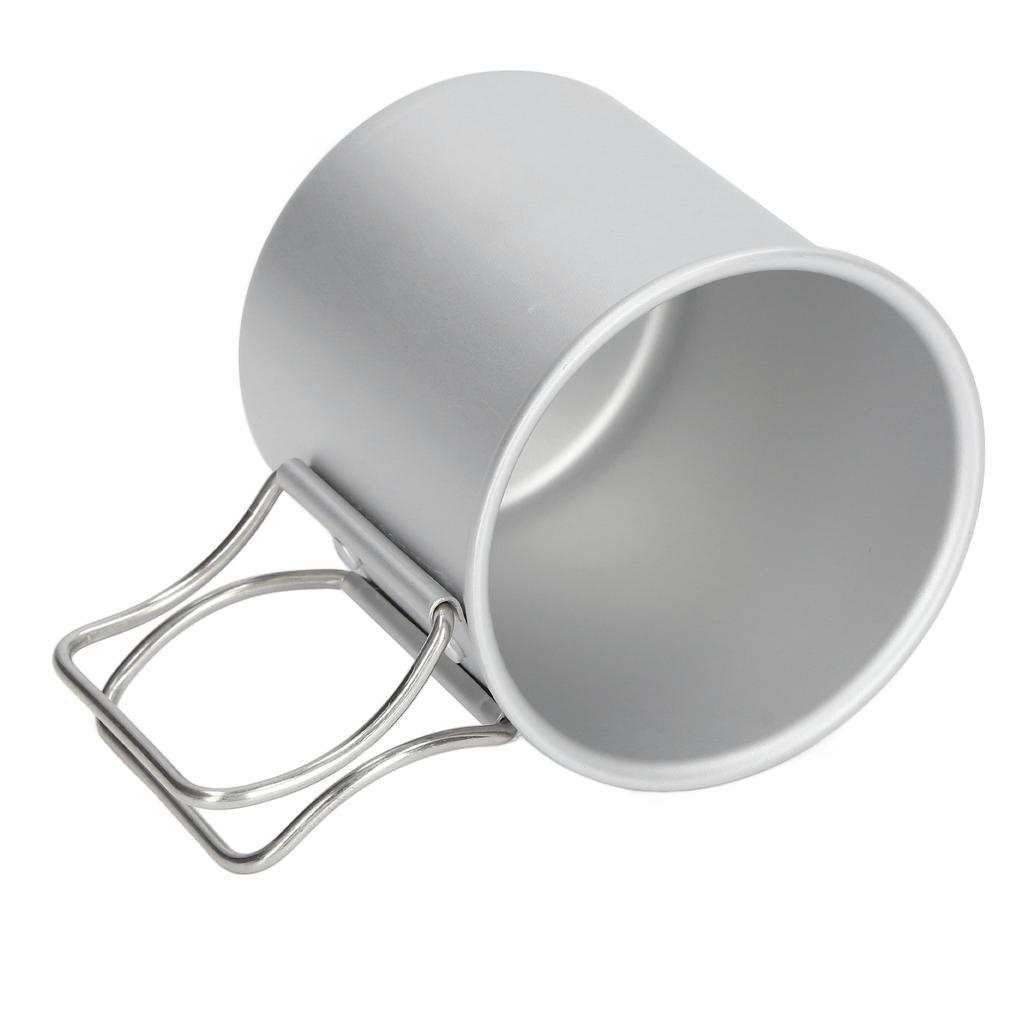 Camping Cup Aluminum Oxide Safe Ultra Light High Strength Picnic Water Mug with Foldable Handle for Outdoor Drinkware