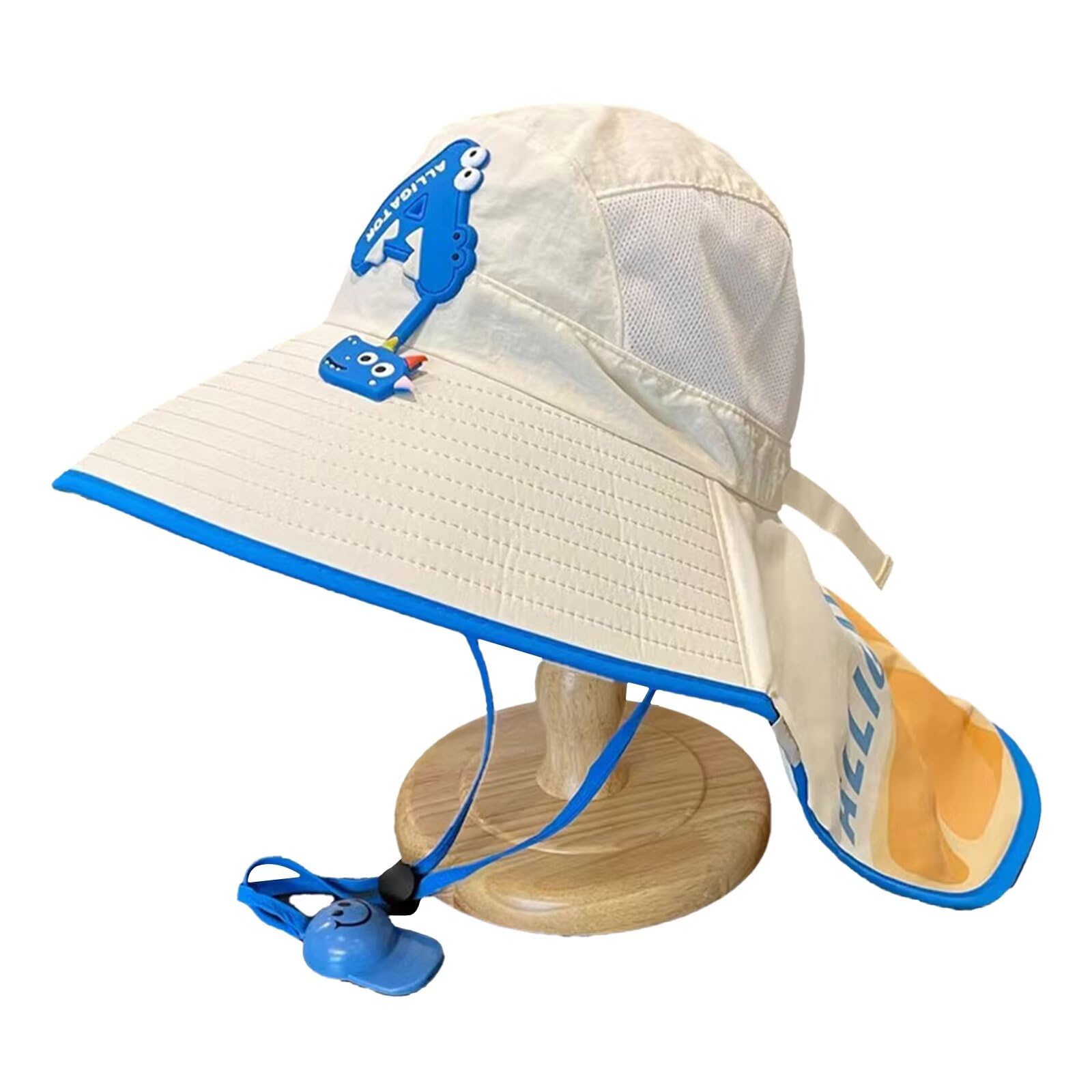 

Детская летняя кепка с клапаном UPF, сетчатая, быстросохнущая, дышащая, влагоотводящая, с подбородочным шнурком, широкополая шляпа от солнца, регулируемая, мягкая, с защитой от УФ-лучей, шляпа для малышей в стиле сафари