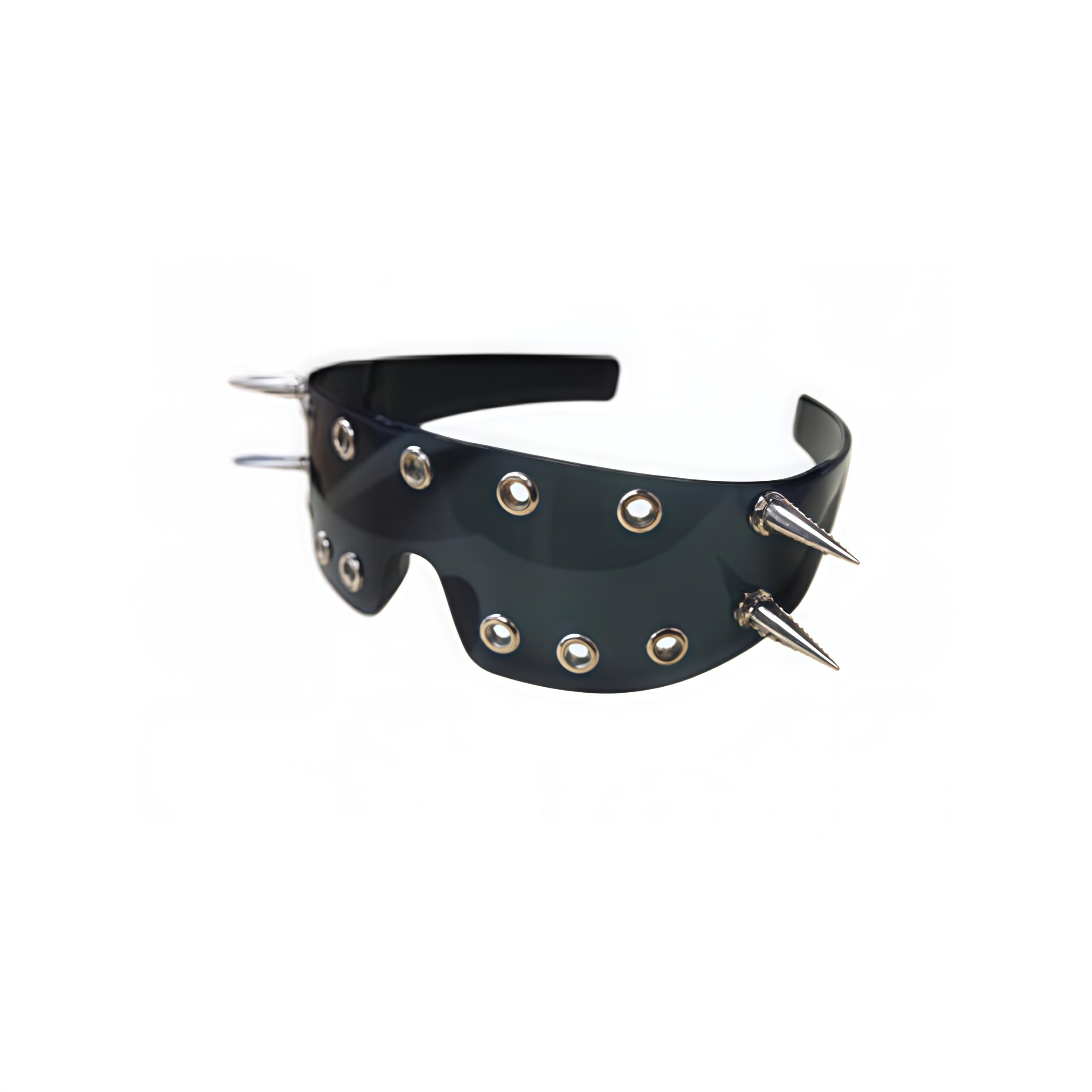 Cyberpunk glasses trendy cool personality fashion studded sunglasses photo styling party new style cyberpunk ballroom glasses ba чёрный