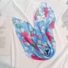 65*65Cm Summer Fashion Chiffon Flower Scarf Ladies Head Neck Square Scarf Shawls Female Hair Ties Bands Neckerchief Shawl