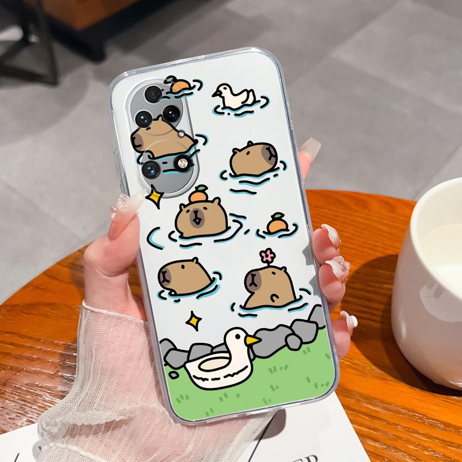 For Huawei P50 Pro P50E Phone Case Lucky Flowers Patterns Transparent Protective Funda For Huawei P 50 Soft TPU Silicone Bumper