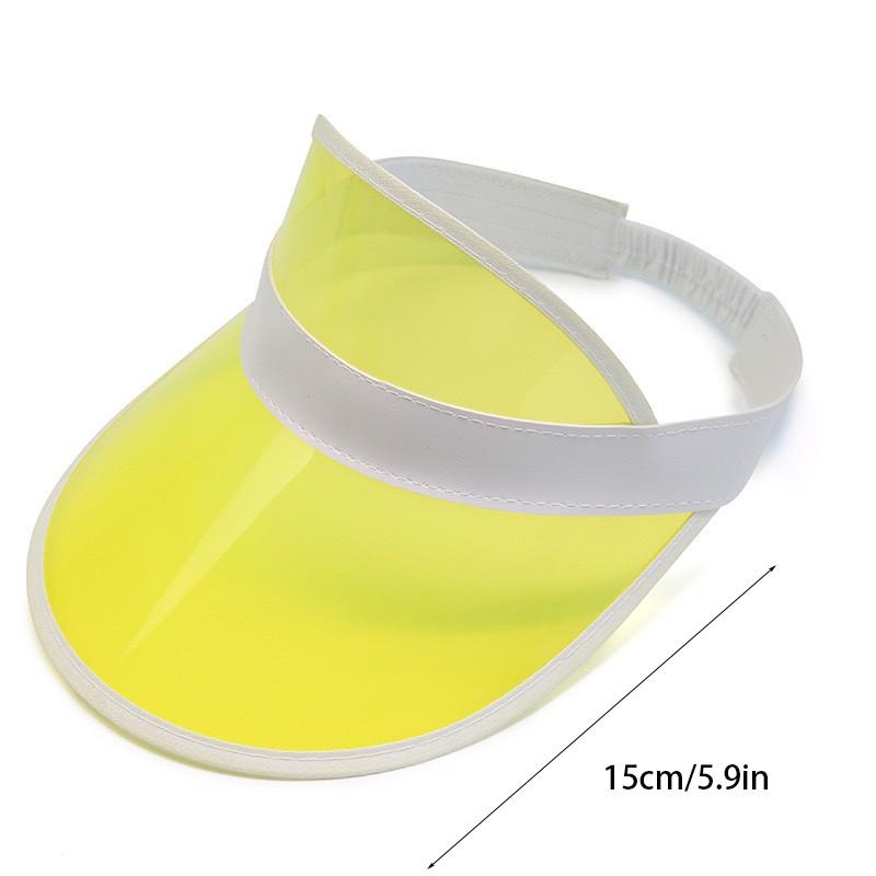 Girls Beach Cap Versatile Color Transparent Hats Eye Protection Empty Top Hat Elastic Beach Sun Hat Cycling Sports Visor Caps