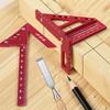 2pcs Metric WoodworkingTriangle Ruler & Square Center Scriber, 3D Multi-Angle Measuring Layout Ruler with Positioning Dowel Pin