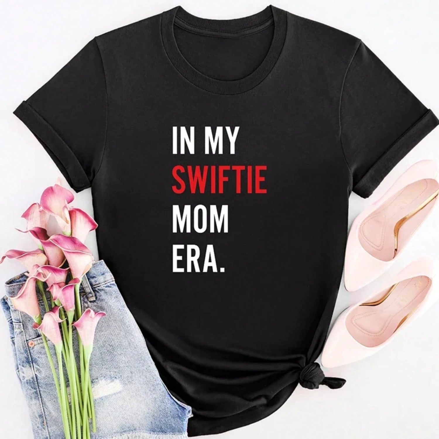 N My Swiftie Mom Era T-Shirt Loose Fan Gift Summer Fashion Short Sleeved Fashion Pattern T S разноцветный