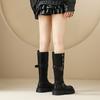 Retro British Style Thick Soled Long Boots for Women In Autumn and Winter , New High Heeled and Slim Looking Knight Boots