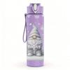 1PC Gnome Snow Winter Scene Print 750ml Color Plastic Sports Water Bottle Leakproof Flip Straw Lid Suitable for Sports Office Home Use