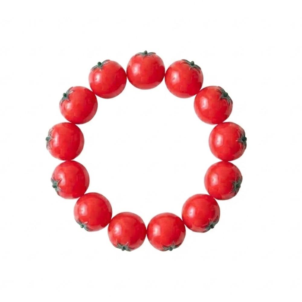 3D Fruit Dopamine Wrist Jewelry Elastic Rope Fruit Beaded Bracelet Y2K Resin Fruit Bracelet Summer