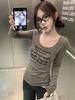 Women's Retro Slim Fit U-Neck Long Sleeve T-Shirt - Early Spring Base Layer