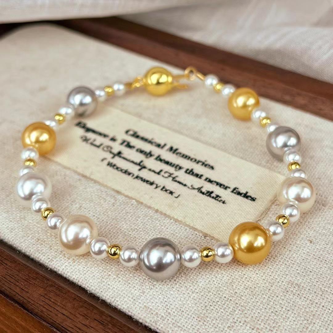 

Retro High-Quality Shijia Pearls Gypsy Stars Mixed Color Beads Necklace Short Neck Chain For Girlfriend