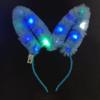 Rabbit Ear Headdress Soft Light Up Headband Led Hairbands Bright Fur Bunny Ear Hair Accessories For Birthday Parties Christmas