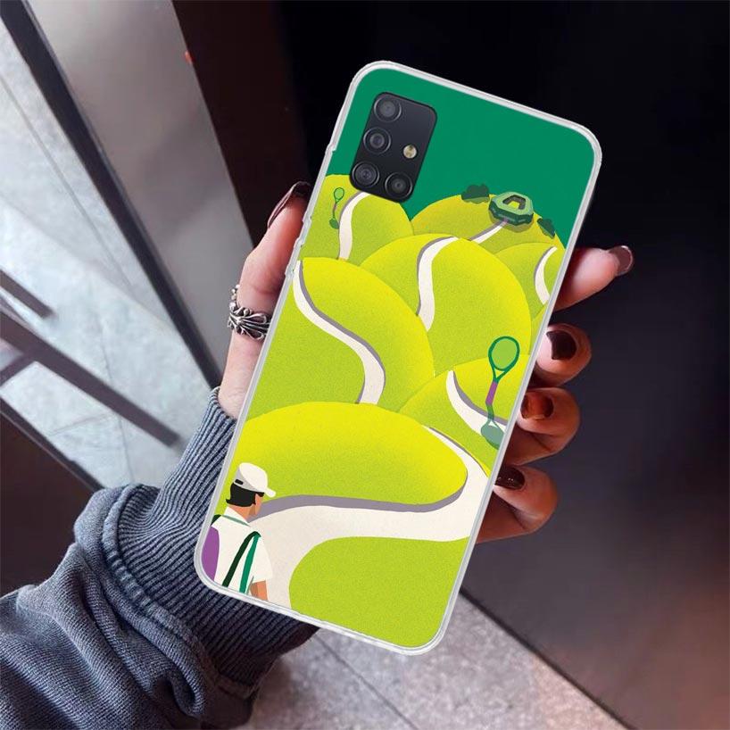 

Tennis Sport Phone Case For Samsung Galaxy A52 A51 A50S A32 A22 A12 A02S A72 A71 A31 A70 A30S Note 20 Ultra 10 Plus S10 Galaxy A Samsung Note 20Ultra