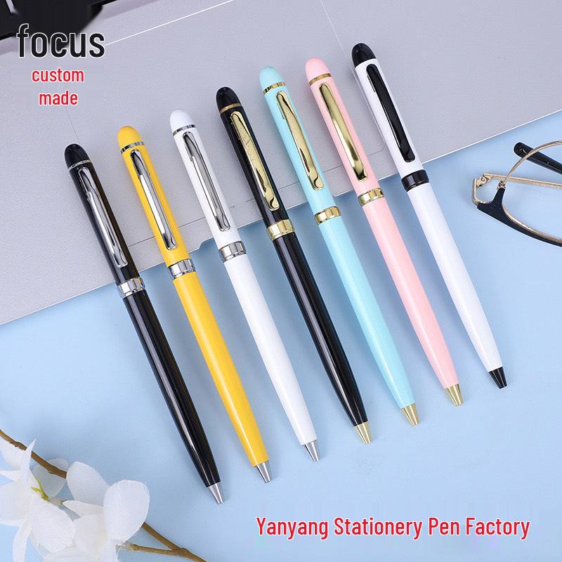 

Rose Gold Black Metal Ballpoint Pen with Custom Logo and Twist-Out Mechanism Twist-out