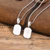 Vnox Simple Geometric Unisex Necklaces, Rectangle Pendant Monogram Palm Tree Collar with Box Chain, Men Women Jewelry