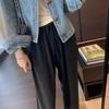 High Waist Slimming Straight Wide-Leg Glutinous Rice Pants for Women - Spring/Summer