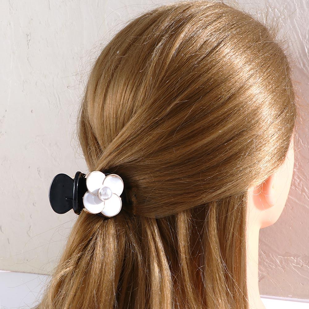 Wear Girls Bangs Clip Camellia Flower Hairpin Small Grip Clips Solid Colors Women Hair Accessories