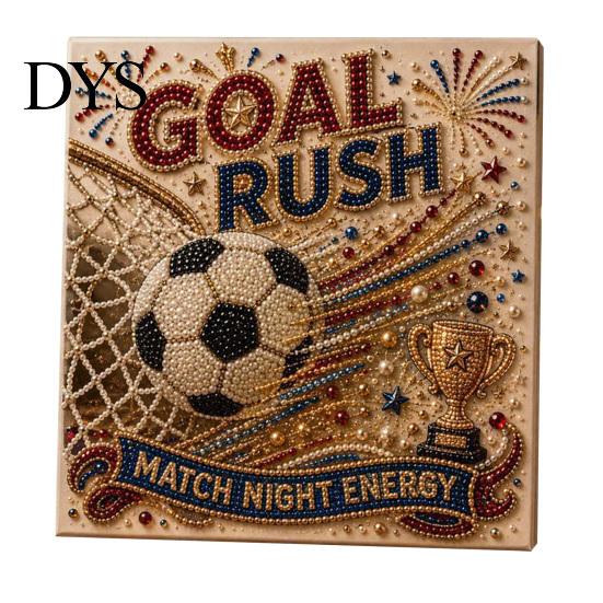 DIY Pearl Painting Football Stadium Kit, Soccer Ball Art Craft Kit for All Skill Levels Nights 3D Beginners Fans Gift Relaxing Activity