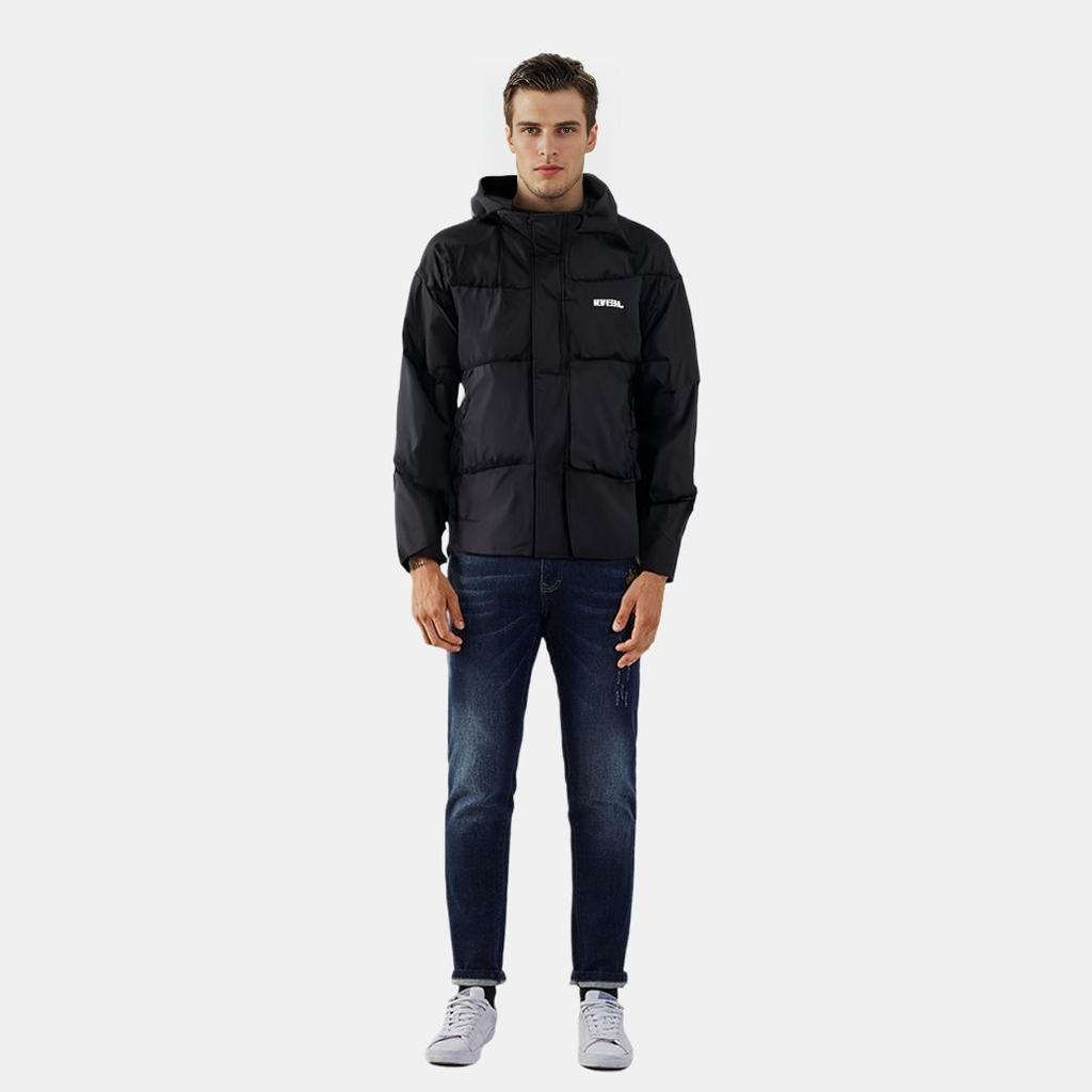 New Era Simple Solid Color Long Sleeve Goose Down Zipper Jacket Men jackets Black 13781195